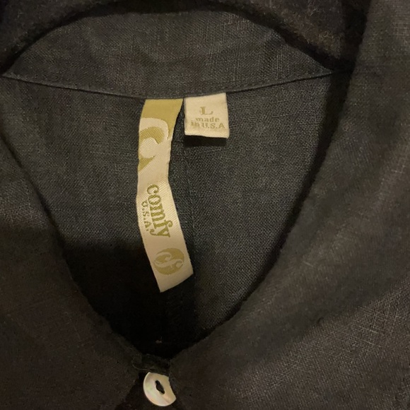 A Black Linen Fit with Flare Dress Size L - Picture 4 of 5